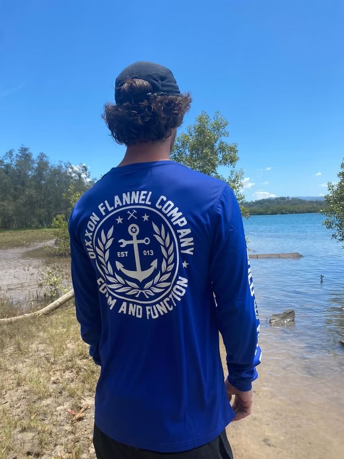 SALTY CREST UV LONG SLEEVE T-SHIRT - NAVY