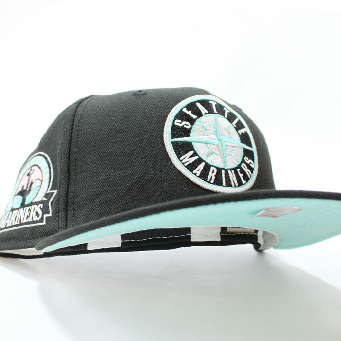 Seattle Mariners 30th anniversary New Era 59Fifty Fitted Hat (Black Aqua Under Brim)