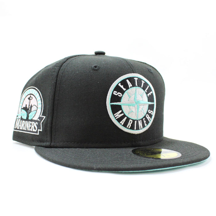 Seattle Mariners 30th anniversary New Era 59Fifty Fitted Hat (Black Aqua Under Brim)