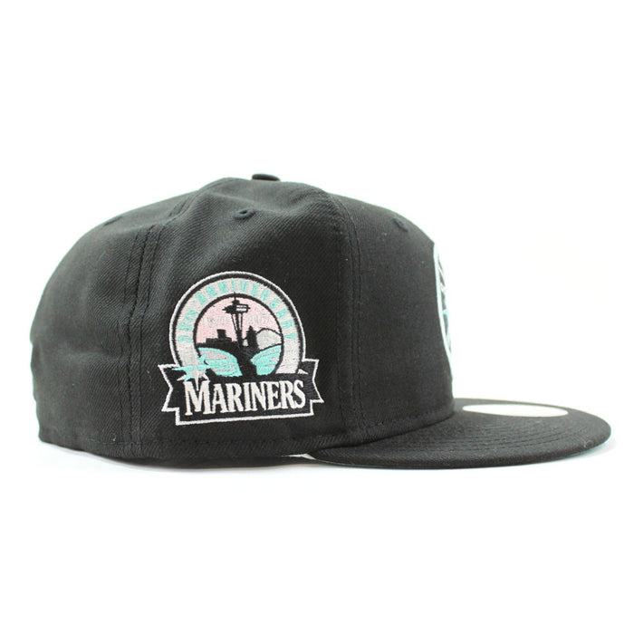 Seattle Mariners 30th anniversary New Era 59Fifty Fitted Hat (Black Aqua Under Brim)