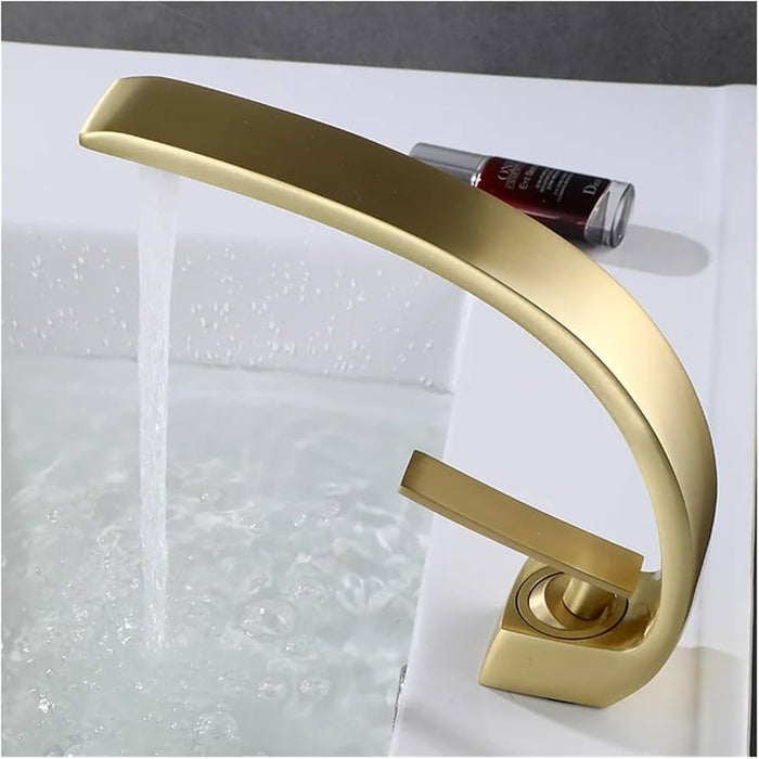 Single Hole Bathroom Faucet Single-handle Faucet (Brushed Gold)