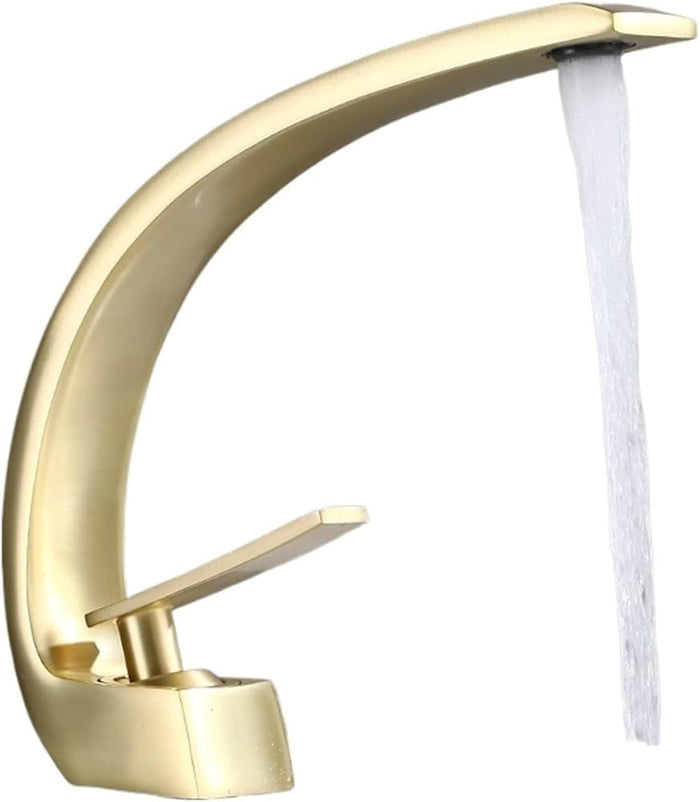 Single Hole Bathroom Faucet Single-handle Faucet (Brushed Gold)