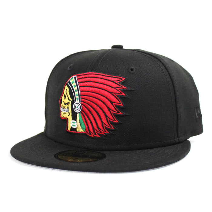 Skull Chiefs New Era 59Fifty Fitted Hats (Black Gray Under Brim)