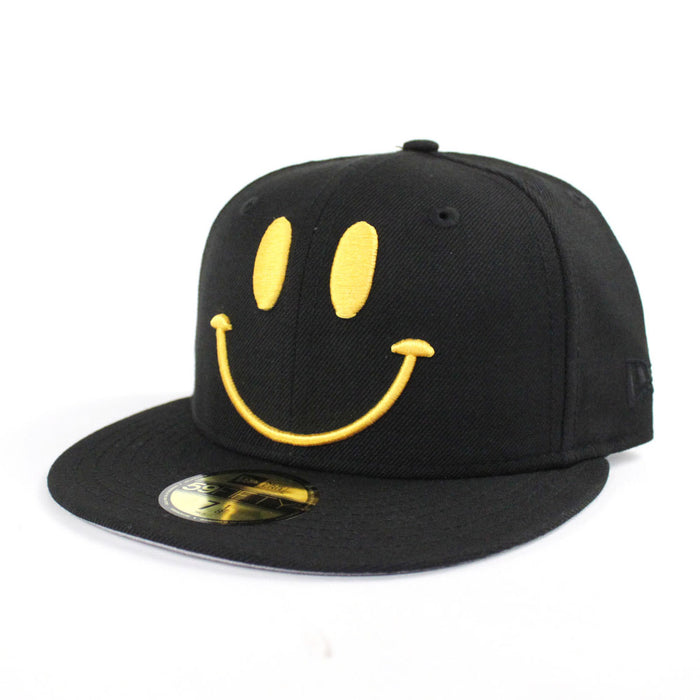 Smile New Era 59Fifty Fitted Hat (Black Yellow Gray Under Brim)