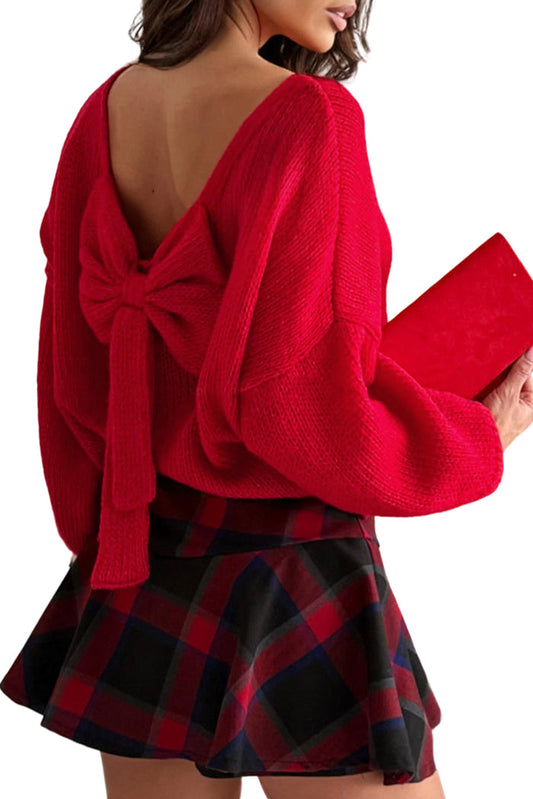 🎀 Spellbound Bow-Back Sweater