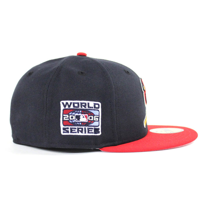 St Louis Cardinals 2006 World Series New Era 59Fifty Fitted Hat (Navy Red PINK Under Brim)