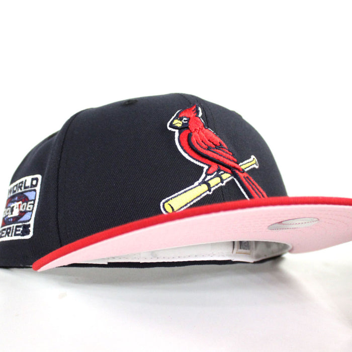 St Louis Cardinals 2006 World Series New Era 59Fifty Fitted Hat (Navy Red PINK Under Brim)