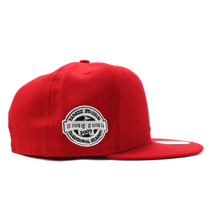 STATUE OF LIBERTY New York Yankees 2009 INAUGURAL SEASON New Era 59Fifty Fitted Hat (RED Sky Blue Under Brim)