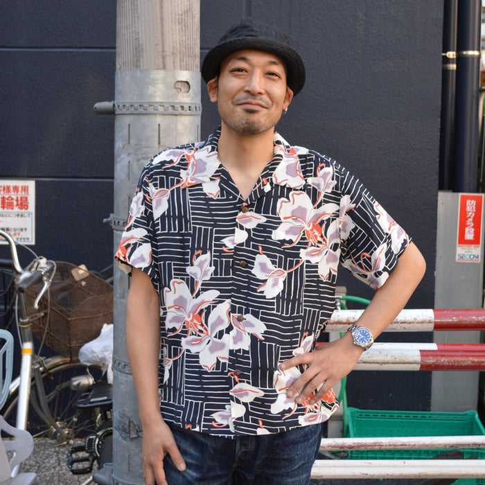 SUN SURF "SS39615" S/S Rayon Hawaiian Shirt “WHITE GINGER”