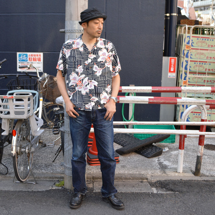 SUN SURF "SS39615" S/S Rayon Hawaiian Shirt “WHITE GINGER”