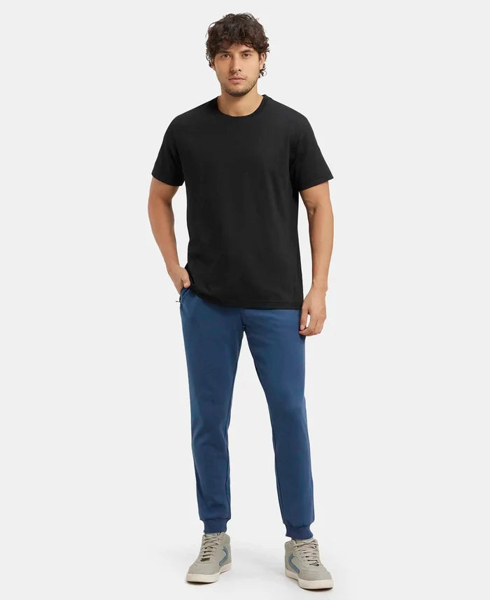 Super Combed Cotton Rich Slim Fit Jogger with Zipper Pockets - Insignia Blue-4