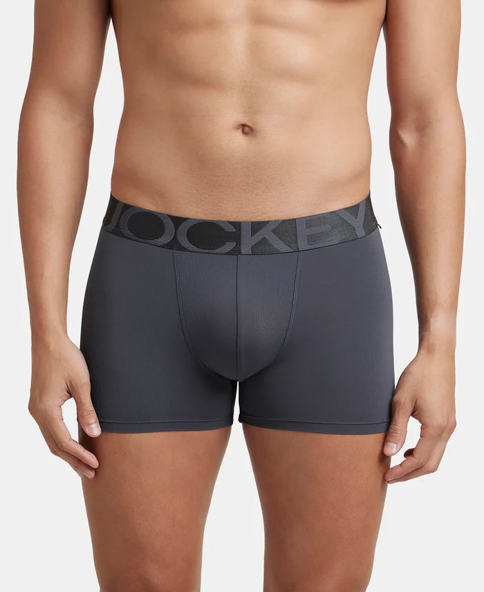 Tactel Microfiber Elastane Stretch Solid Trunk with Moisture Move Properties - Ebony & Navy (Pack of 2)
