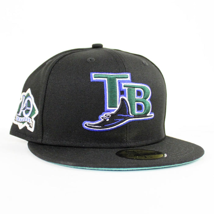 Tampa Bay Devil Rays 10 Year Anniversary New Era 59Fifty Fitted Hat (Black Mint Under Brim)