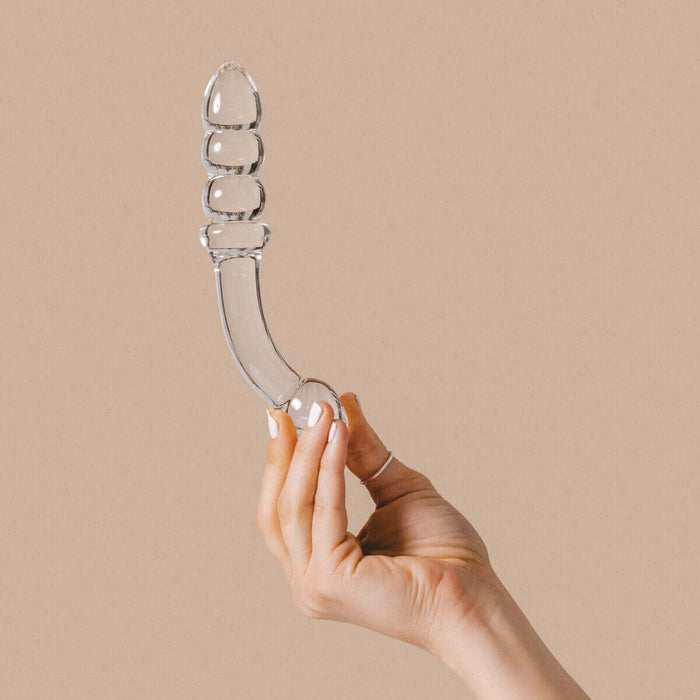 Tansy G-Curve Glass Dildo – 7” Dual-Ended Borosilicate Glass