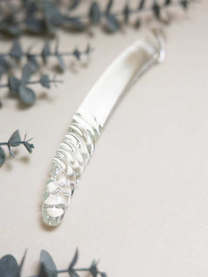 Tansy Helix Glass Dildo – 9” Borosilicate Swirl & Curve Design