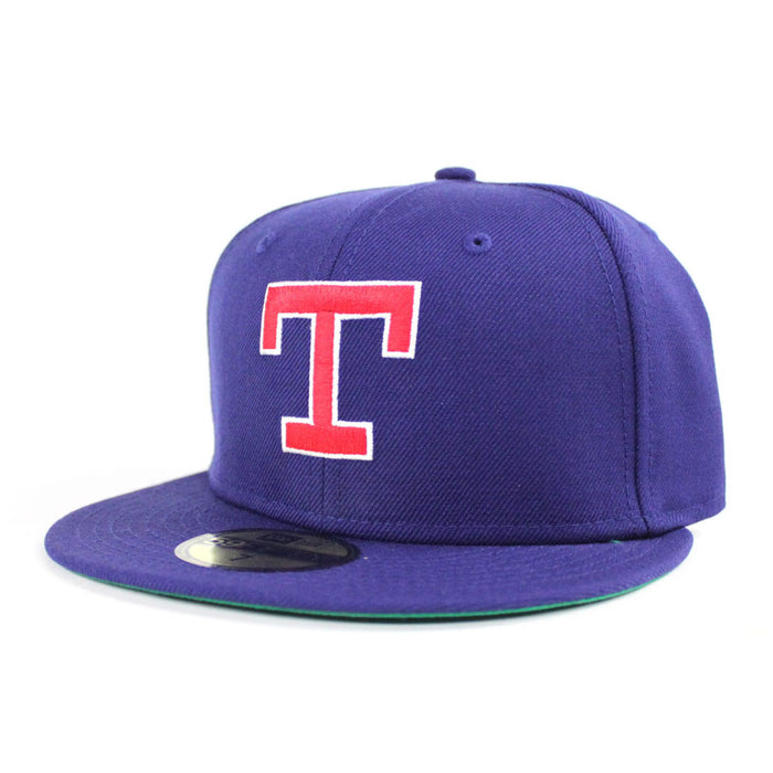 Texas Rangers 1986-91 New Era 59Fifty Fitted Hat (Blue Green Under Brim)