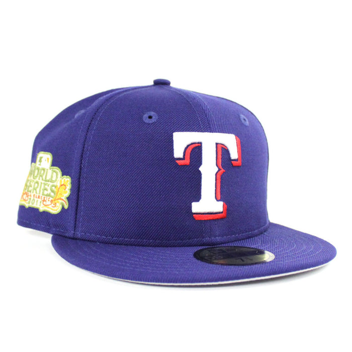 Texas Rangers 2011 World Series New Era 59Fifty Fitted Hat (Blue Gray Under Brim)