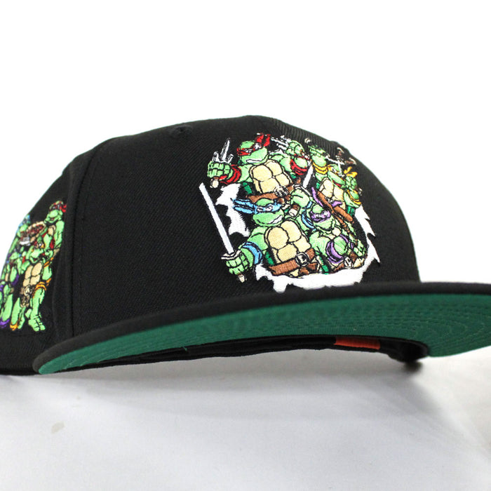 The Teenage Mutant Ninja Turtles New Era 59Fifty Fitted Hat (BLACK Green Under Brim)