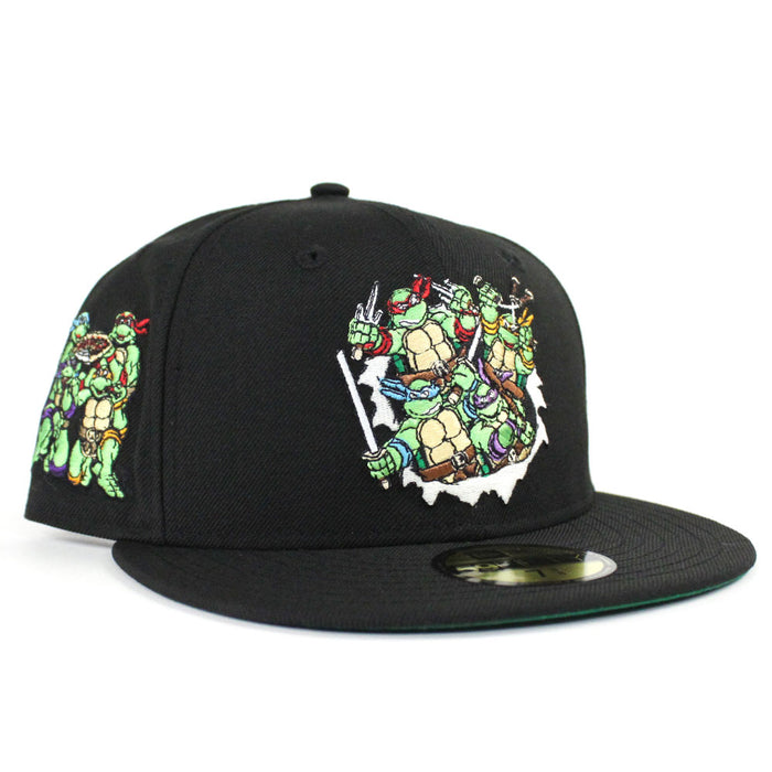 The Teenage Mutant Ninja Turtles New Era 59Fifty Fitted Hat (BLACK Green Under Brim)