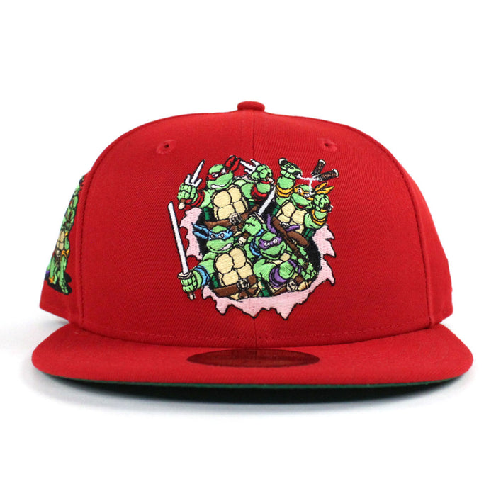 The Teenage Mutant Ninja Turtles New Era 59Fifty Fitted Hat (RED Green Under Brim)