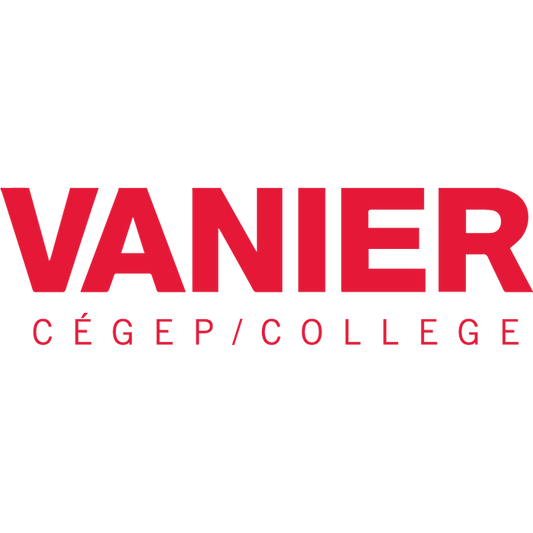 A red logo displays the word VANIER above the words CÉGEP/COLLEGE against a black background.