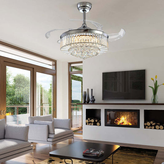 Ventilateur de plafond Presnell à intensité variable avec éclairage LED et télécommande, couleur argent, 122 cm (48 pouces).