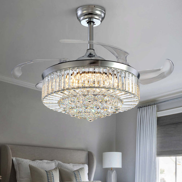 Ventilateur de plafond Presnell à intensité variable avec éclairage LED et télécommande, couleur argent, 122 cm (48 pouces).