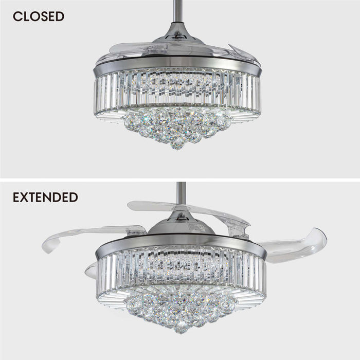 Ventilateur de plafond Presnell à intensité variable avec éclairage LED et télécommande, couleur argent, 122 cm (48 pouces).