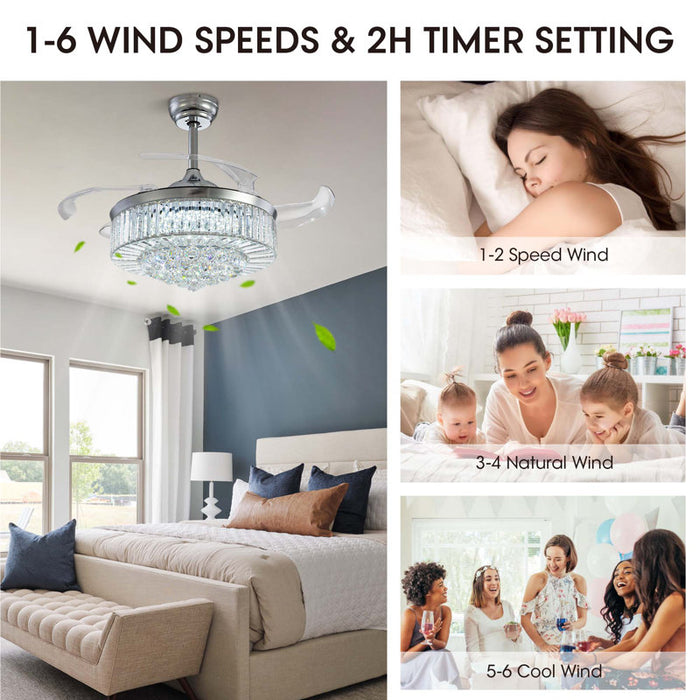 Ventilateur de plafond Presnell à intensité variable avec éclairage LED et télécommande, couleur argent, 122 cm (48 pouces).