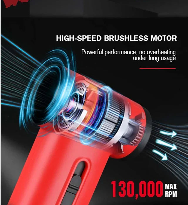 WMARK NG-TB001 Mini Jet Turbo Air Duster - Red