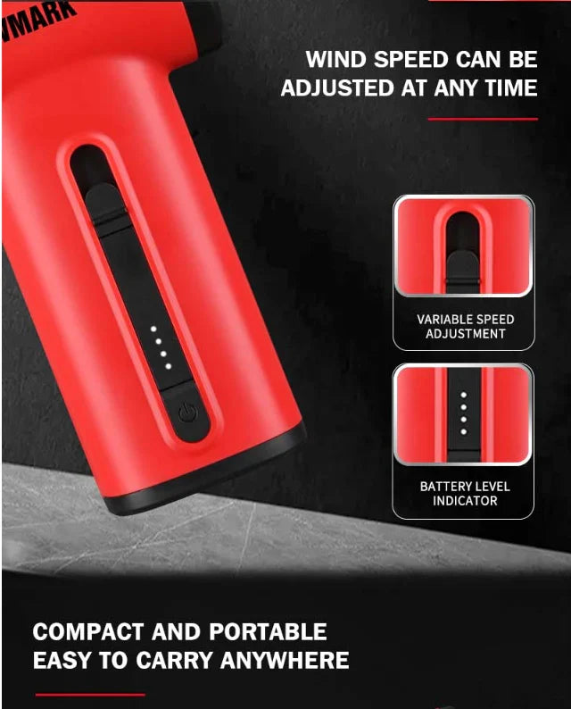 WMARK NG-TB001 Mini Jet Turbo Air Duster - Red