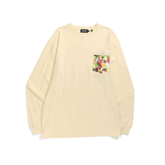 XLarge INGREDIENTS SLANTED OG POCKET LONGSLEVE (Cream)