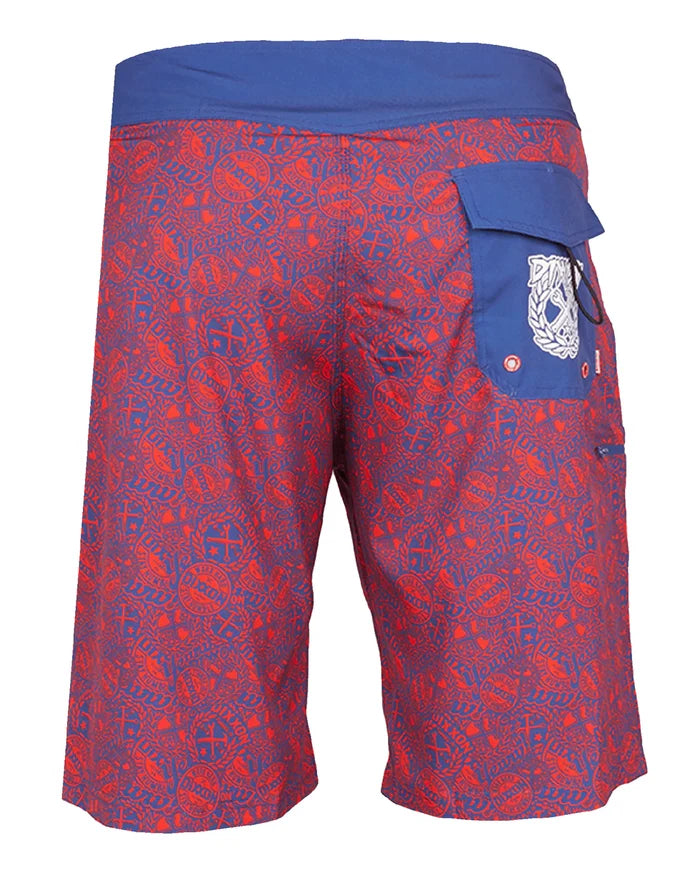 Yeww Boardshorts- Red, White & Blue